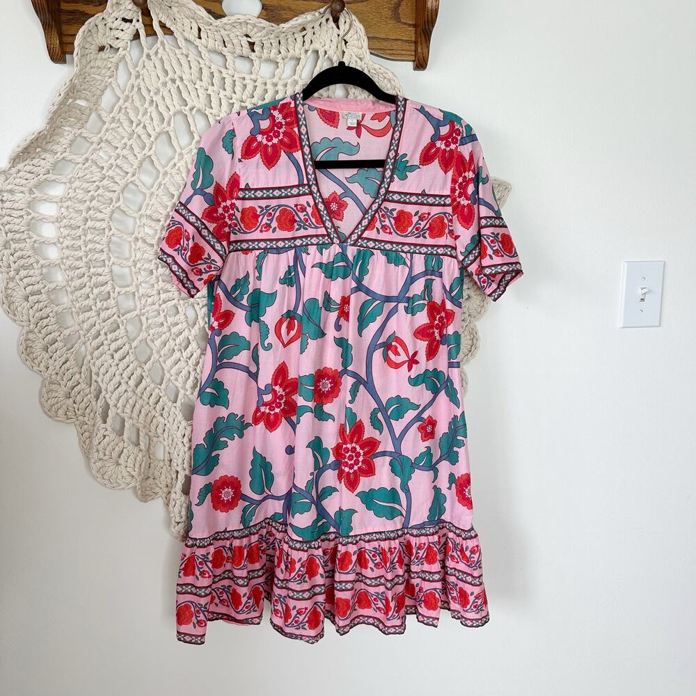 J.Crew V-neck tunic dress in floral block print Size Small - Picture 1 of 5